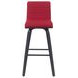 Vienna Brushed Black and Red Upholstered Swivel Bar Stool