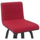 Vienna Brushed Black and Red Upholstered Swivel Bar Stool