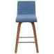 Vienna Walnut and Vintage Blue Upholstered Swivel Counter Height Stool