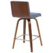 Vienna Walnut and Vintage Blue Upholstered Swivel Counter Height Stool