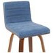Vienna Walnut and Vintage Blue Upholstered Swivel Counter Height Stool