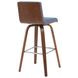 Vienna Walnut and Vintage Blue Upholstered Swivel Bar Stool