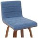 Vienna Walnut and Vintage Blue Upholstered Swivel Bar Stool