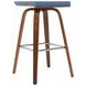 Vienna Walnut and Vintage Blue Upholstered Swivel Bar Stool