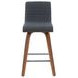 Vienna Walnut and Vintage Black Upholstered Swivel Counter Height Stool