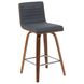 Vienna Walnut and Vintage Black Upholstered Swivel Counter Height Stool