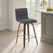 Vienna Walnut and Vintage Black Upholstered Swivel Counter Height Stool