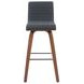 Vienna Walnut and Vintage Black Upholstered Swivel Bar Stool