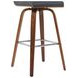 Vienna Walnut and Vintage Black Upholstered Swivel Bar Stool