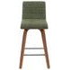 Vienna Walnut and Vintage Green Upholstered Swivel Counter Height Stool