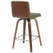Vienna Walnut and Vintage Green Upholstered Swivel Counter Height Stool