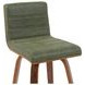 Vienna Walnut and Vintage Green Upholstered Swivel Counter Height Stool