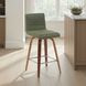 Vienna Walnut and Vintage Green Upholstered Swivel Counter Height Stool