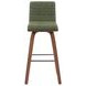 Vienna Walnut and Vintage Green Upholstered Swivel Bar Stool