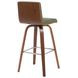 Vienna Walnut and Vintage Green Upholstered Swivel Bar Stool