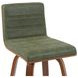 Vienna Walnut and Vintage Green Upholstered Swivel Bar Stool