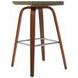 Vienna Walnut and Vintage Green Upholstered Swivel Bar Stool