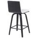 Vienna Brushed Black and White Upholstered Swivel Counter Height Stool