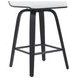 Vienna Brushed Black and White Upholstered Swivel Counter Height Stool