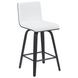 Vienna Brushed Black and White Upholstered Swivel Counter Height Stool