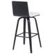 Vienna Brushed Black and White Upholstered Swivel Bar Stool
