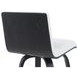 Vienna Brushed Black and White Upholstered Swivel Bar Stool