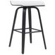 Vienna Brushed Black and White Upholstered Swivel Bar Stool