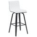 Vienna Brushed Black and White Upholstered Swivel Bar Stool