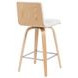 Vienna Oak and White Upholstered Swivel Counter Height Stool