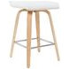 Vienna Oak and White Upholstered Swivel Counter Height Stool