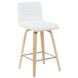 Vienna Oak and White Upholstered Swivel Counter Height Stool