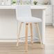 Vienna Oak and White Upholstered Swivel Counter Height Stool