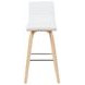 Vienna Oak and White Upholstered Swivel Bar Stool