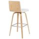 Vienna Oak and White Upholstered Swivel Bar Stool