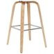 Vienna Oak and White Upholstered Swivel Bar Stool