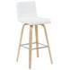 Vienna Oak and White Upholstered Swivel Bar Stool