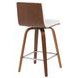 Vienna Walnut and White Upholstered Swivel Counter Height Stool