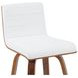 Vienna Walnut and White Upholstered Swivel Counter Height Stool
