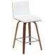 Vienna Walnut and White Upholstered Swivel Counter Height Stool