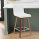 Vienna Walnut and White Upholstered Swivel Counter Height Stool