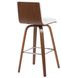 Vienna Walnut and White Upholstered Swivel Bar Stool