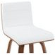 Vienna Walnut and White Upholstered Swivel Bar Stool