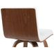 Vienna Walnut and White Upholstered Swivel Bar Stool