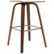 Vienna Walnut and White Upholstered Swivel Bar Stool