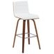 Vienna Walnut and White Upholstered Swivel Bar Stool