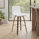 Vienna Walnut and White Upholstered Swivel Bar Stool