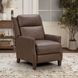 Ledger Oasis Walnut Leather Push Thru The Arms Recliner