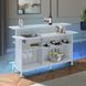 Kehlani White 69" Rectangular Bar Table with USB Charging and LED