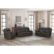 Leon Matteo Smokey Gray Leather Power Reclining Living Room Set with USB Charging