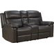 Leon Matteo Smokey Gray Leather Power Reclining Living Room Set with USB Charging